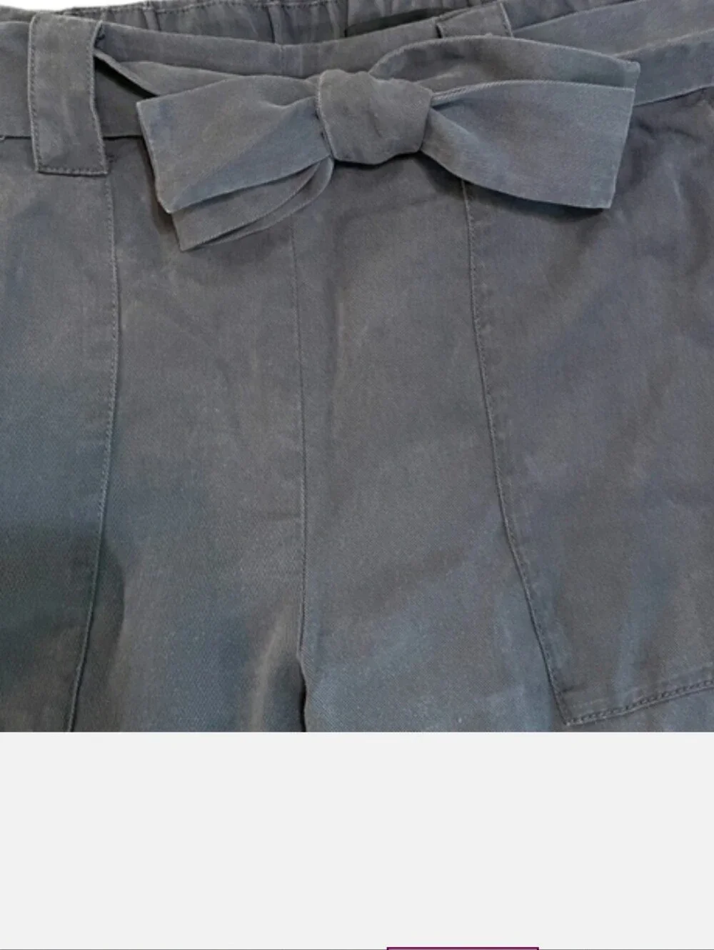 Woman's Grey Banana Republic Straight-Leg Dress Pants With Tie